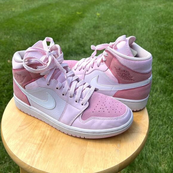 Wmns Nike Air Jordan 1 Mid Digital Pink Women's Shoes - Size 8.5 - Ships Now